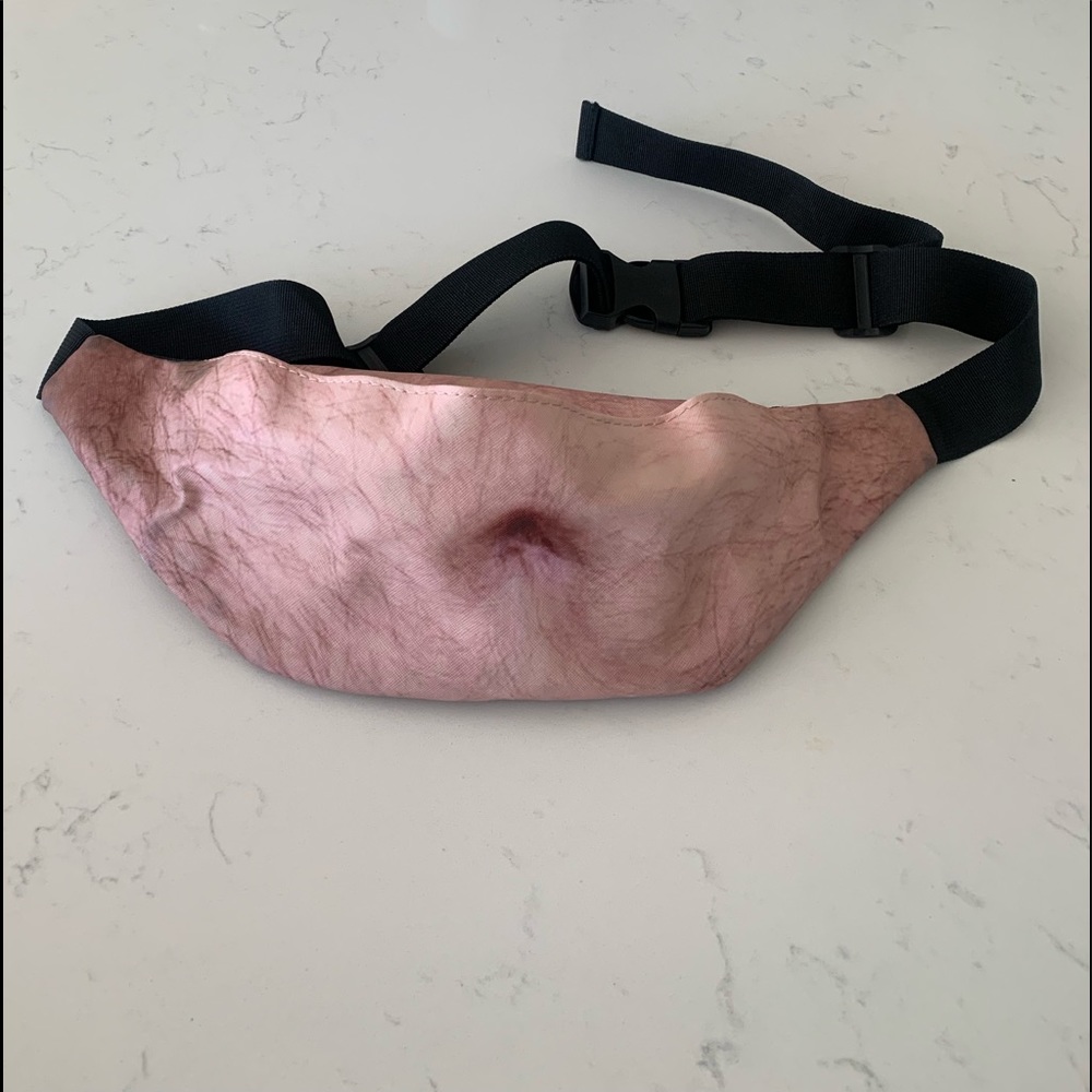 Funny Big & Hairy Belly Fanny Pack EUC